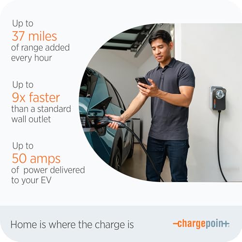 HomeFlex J1772 - Cargador EV de nivel 2, cableado para coche eléctrico, carga rápida e inteligente de energía de batería en casa para vehículos eléctricos CPH50-HARDWIRE-L23