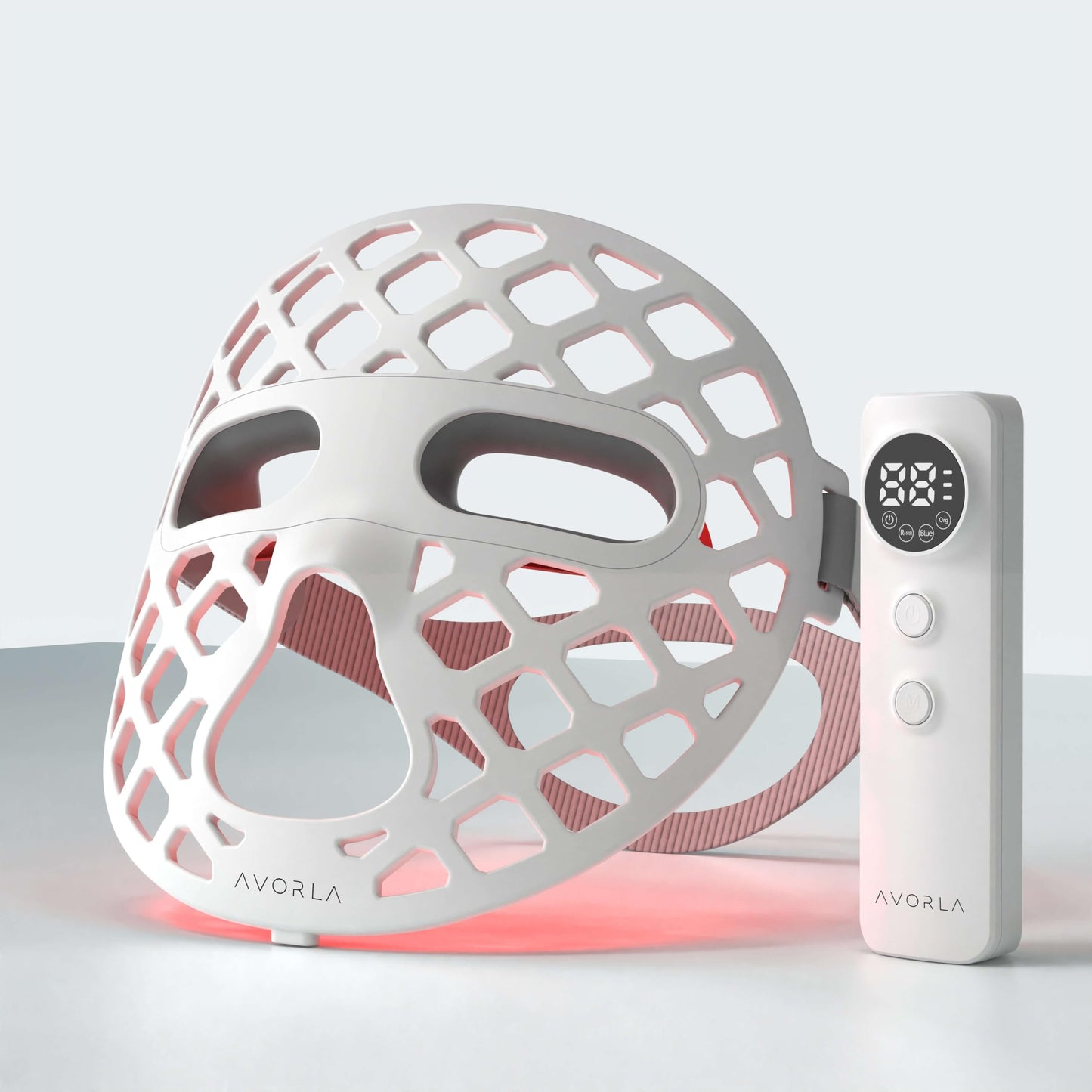 Máscara LED de belleza - Máscara facial de terapia de luz roja y luz infrarroja para arrugas - Luz azul para el acné - Longitud de onda múltiple para el cuidado de la piel - Recargable para uso