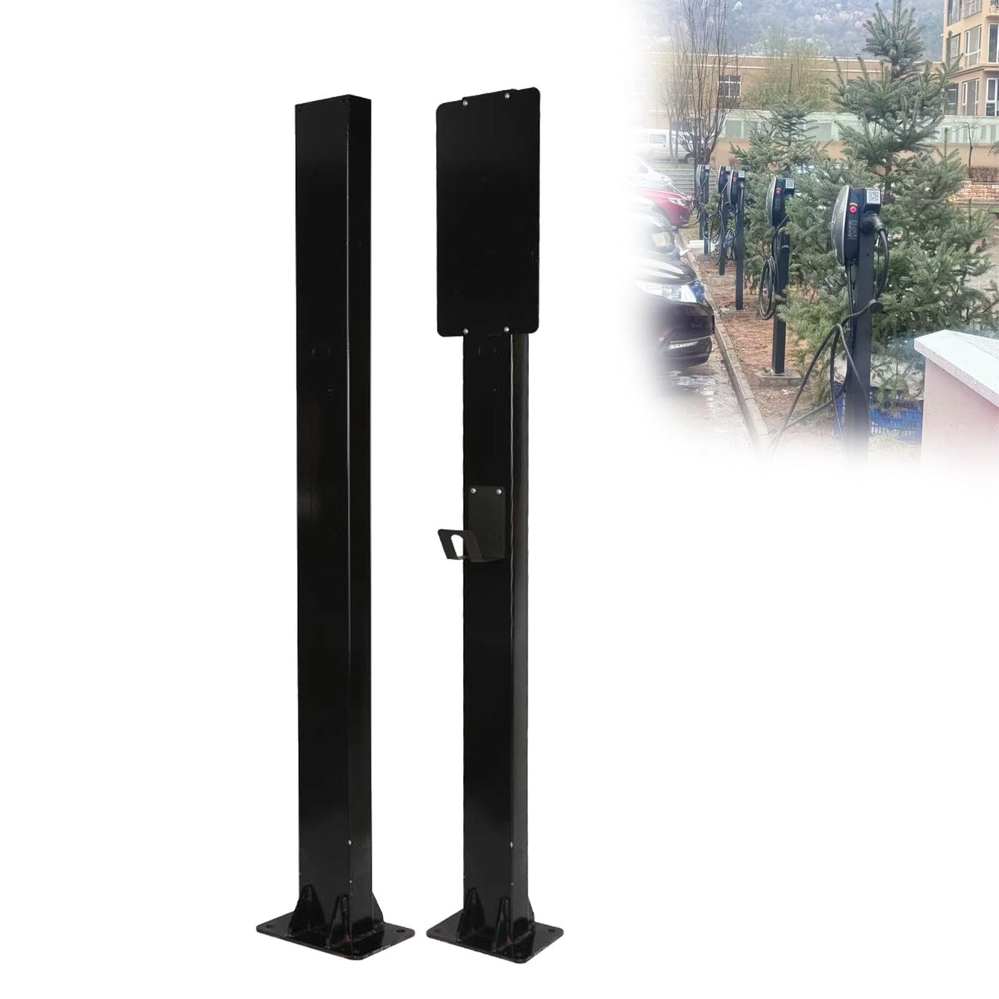 Pedestal de cargador EV para exteriores, pila de vehículos eléctricos, estaciones de carga de vehículos eléctricos, poste de soporte para estación de carga EV, compatible con conector móvil