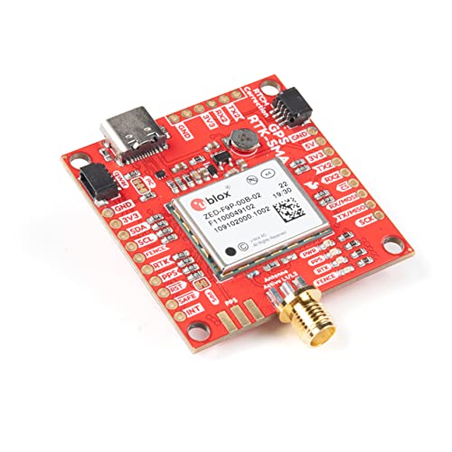 SparkFun Kit GPS-RTK-SMA – Incluye salida GPS – Antena de montaje magnético – Placa de tierra y cable USB-C – u-Blox ZED-F9P y RTK – Alta precisión en milímetros – Operaciones Rover y estación base