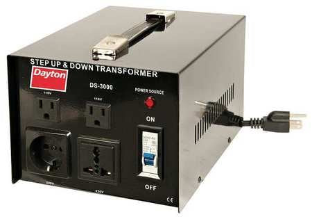 DAYTON Transformador escalonado 16V988, 3000w (3kva) 110v a 220v convertidor