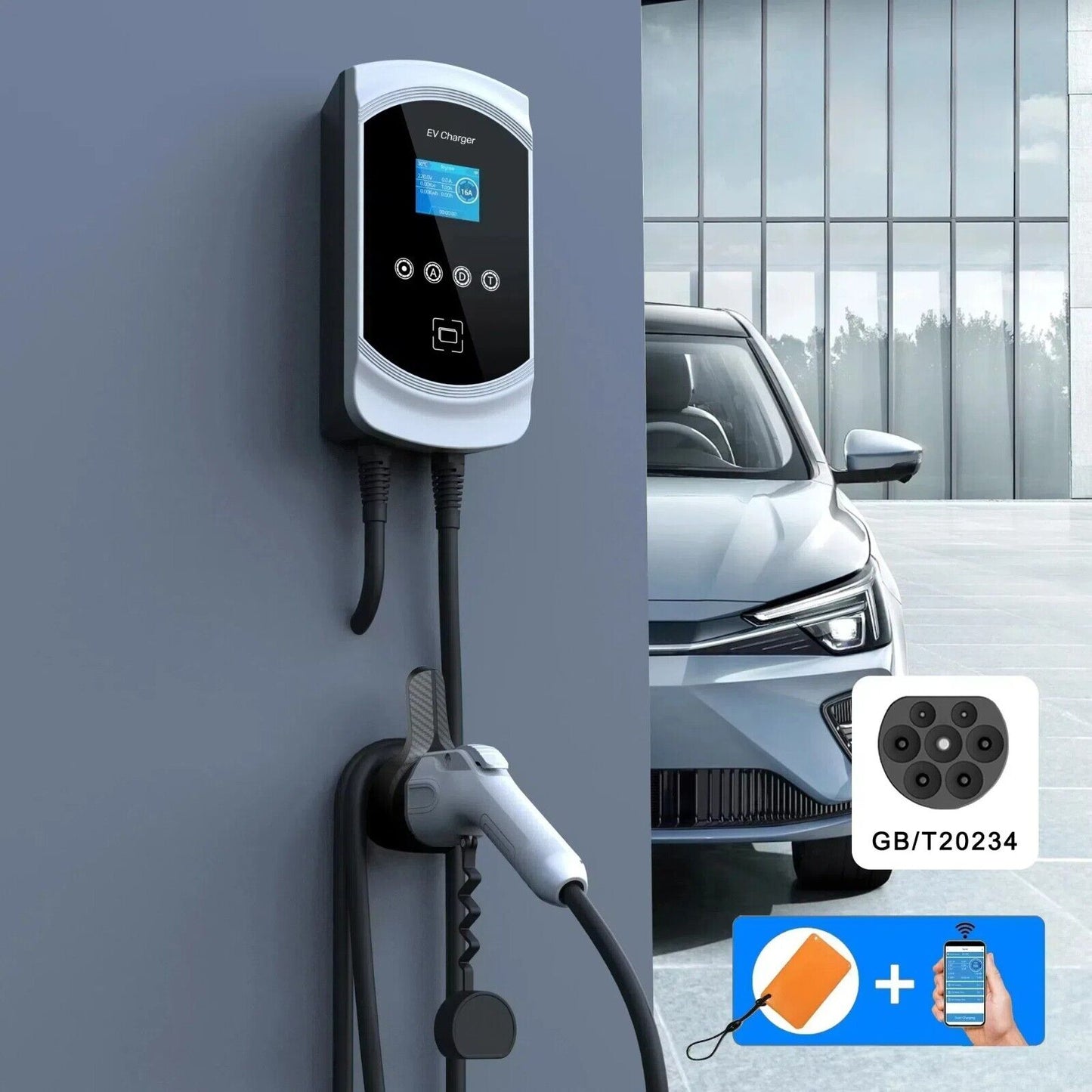 Cargador para vehículos eléctricos GBT de China con función DLB, aplicación Wi-Fi RFID, 11 kW trifásico, retardo de 1 a 15 horas