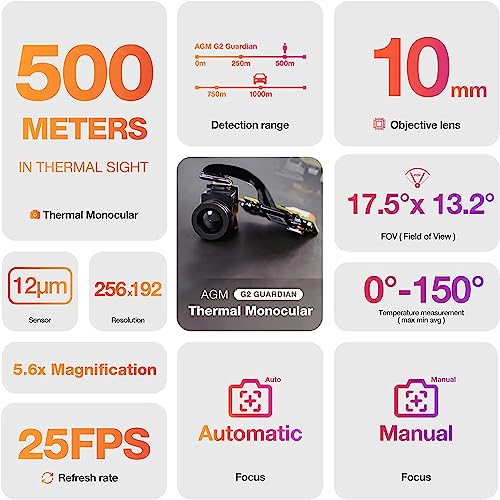 AGM G2 Guardian 5G Smartphone resistente con cámara térmica de resolución de 256 x 192, teléfono resistente con visión nocturna infrarroja de 20 MP, cámara principal de 108 MP, Qualcomm QCM6490, 6.58