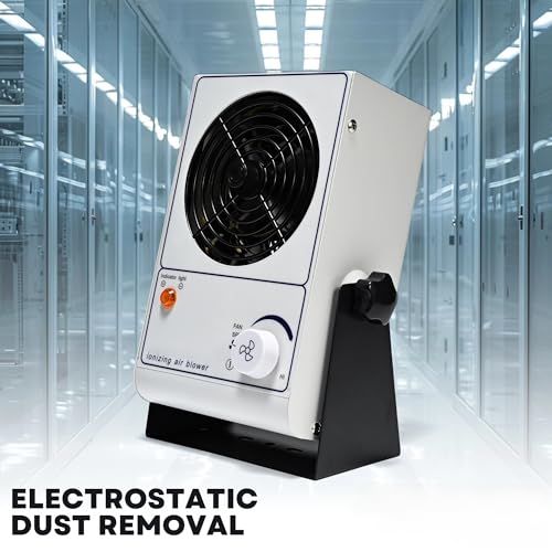 Ventilador ionizante de iones de ventilador de iones de ventilador de eliminación antiestática de descarga ESD Ventilador 110V ionizador de escritorio Ventilador Eliminador de ventilador