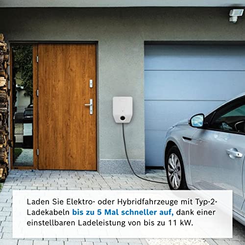 Bosch Power Charge 7000i - Wallbox - hasta 11 kW - Cable de carga: IEC Tipo 2 - Incluye conexión WiFi y Ethernet - Cable de 7,5 m