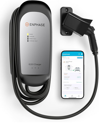 Enphase Cargador inteligente de nivel 2 EV con Wi-Fi, certificado de seguridad, 64 amperios, 240 V, cableado, interior/exterior conector J1772- IQ-EVSE-NA-1080-0100-0100