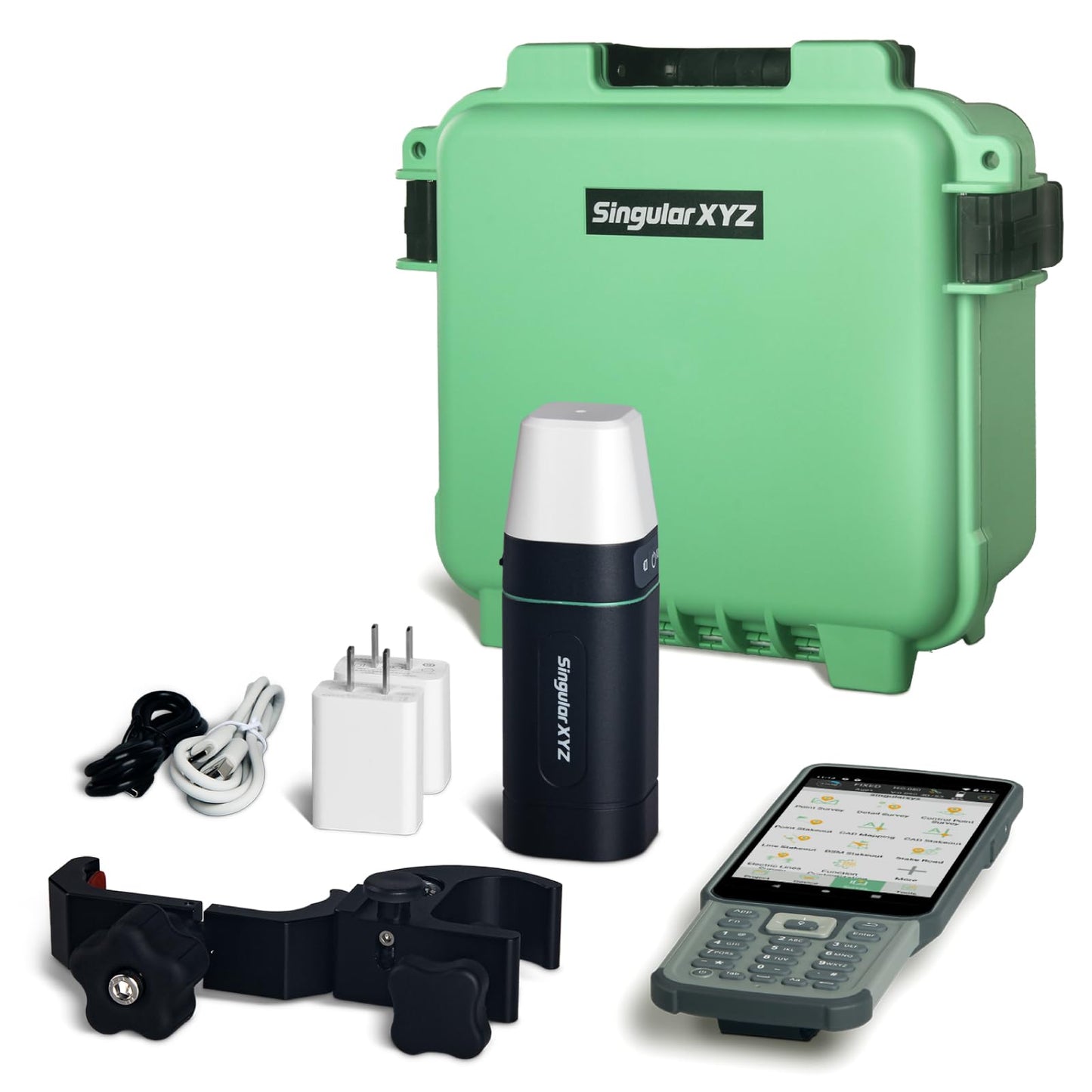 RTK GNSS Equipo de topografía con GPS portátil Rover para topografía, controlador de mano y software de topografía, para construcción y planificación de diseño geodésico o de levantamiento