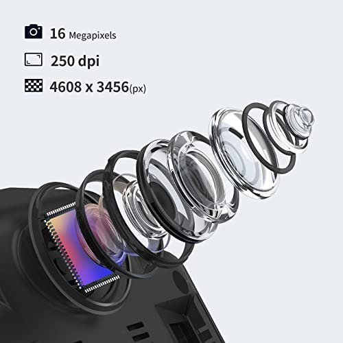 CZUR ET16 Plus - Escáner avanzado de libros y documentos, tecnología de autoaplanamiento y deskew de 2ª generación, cámara de 16 MP, captura A3, 186 idiomas OCR, convertir a PDF/PDF/Word/Tiff/Excel,