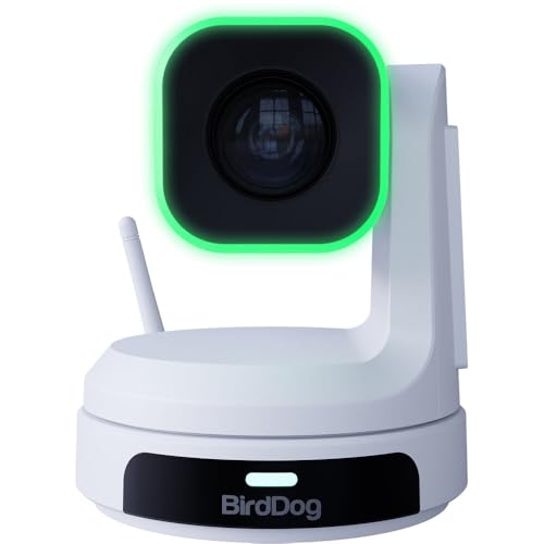 BirdDog Cámara PTZ X1 Full HD NDI | HX3 20x Zoom - Paquete blanco con cable HDMI de 6 pies y cable USB 2.0 de 6 pies