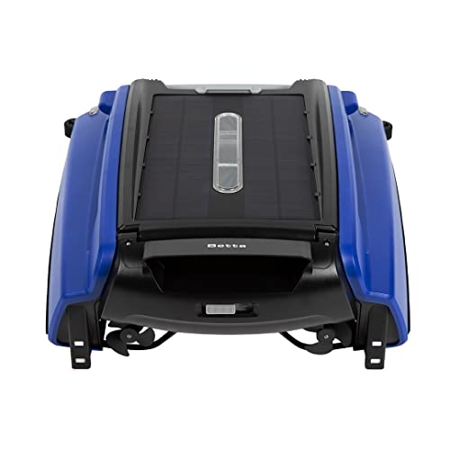 Betta SE - Limpiador robótico automático de superficie de piscina con batería de limpieza continua 24/7 y motores tolerantes al cloro de sal doble rediseñados (azul)