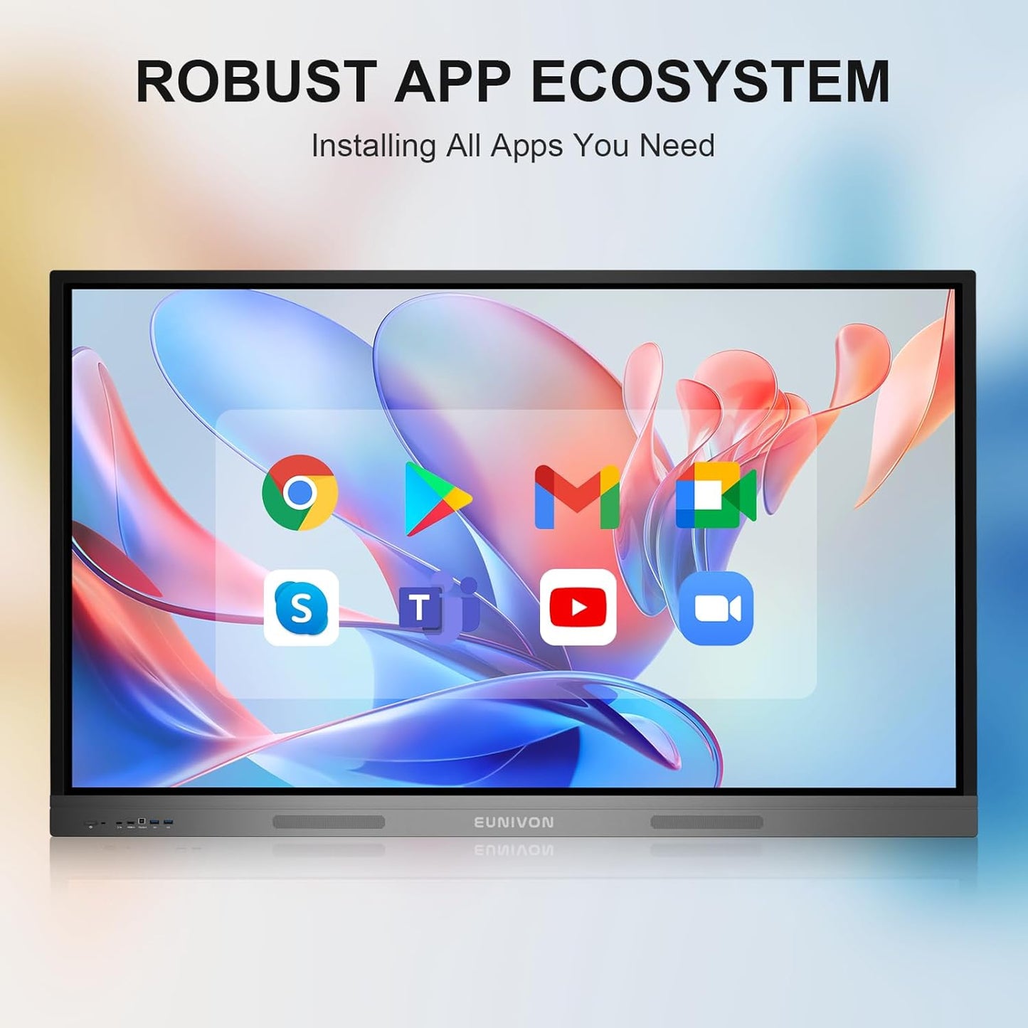 Pizarra inteligente 4K UHD de 55 pulgadas, pizarra blanca electrónica con pantalla táctil, pizarra blanca interactiva para aula y negocios (soporte de pared incluido)