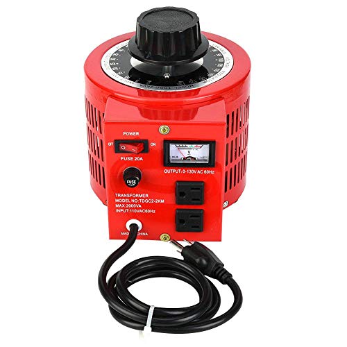 TDGC2-2KM Regulador de voltaje CA Transformador de voltaje CA Salida 0 ~ 130V 20A Convertidor de voltaje de CA monofásico, enchufe de EE. UU. 110V 2000W