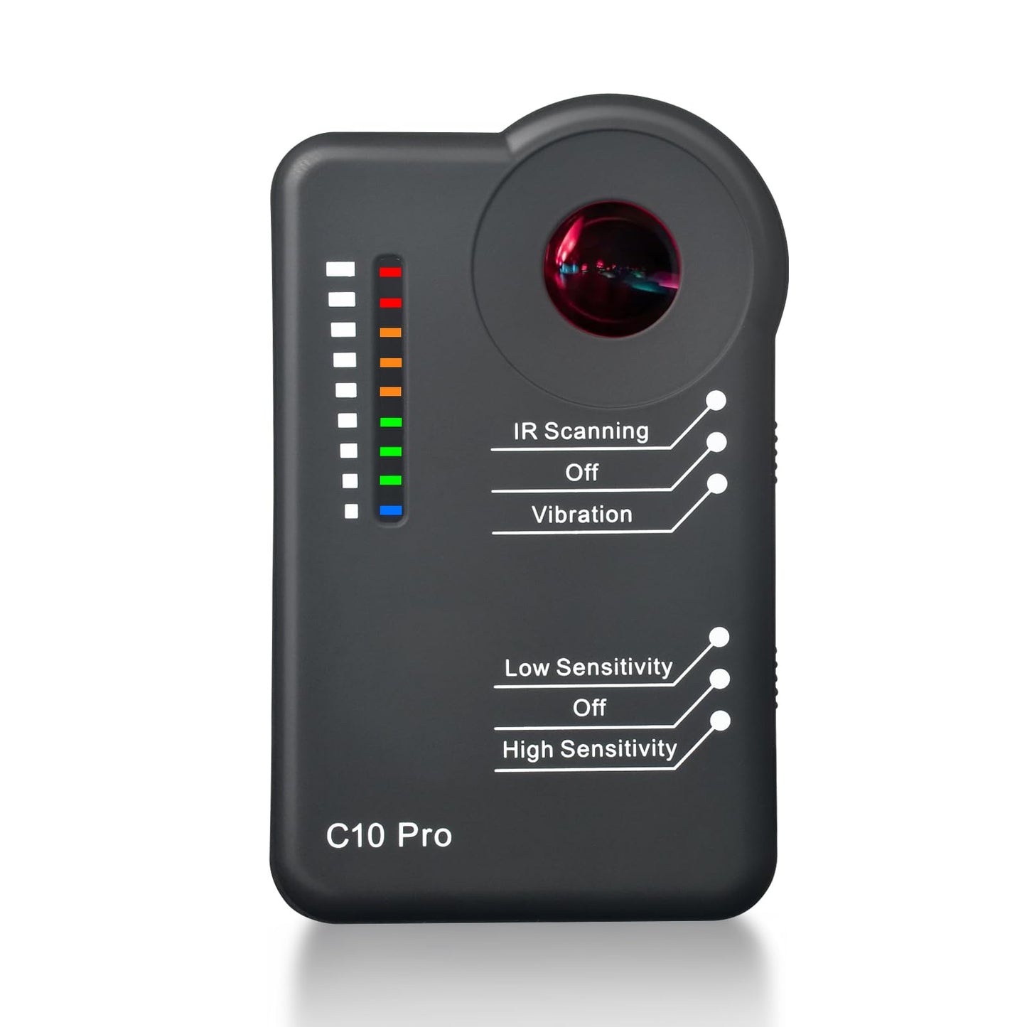 Detector de cámara C10 Pro – Detector profesional de RF Buscador de cámara oculta, barrendero antiespía, rastreador GPS, dispositivo de escucha, escáner de teléfono celular para interiores