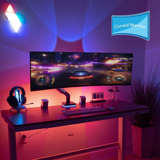 Mount-It! MI-4881 Brazo de monitor individual de alta resistencia para pantallas ultra anchas de hasta 49"