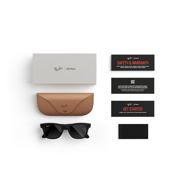 Ray-Ban Meta Wayfarer, Negro mate/Grafito degradado polarizado, Estándar