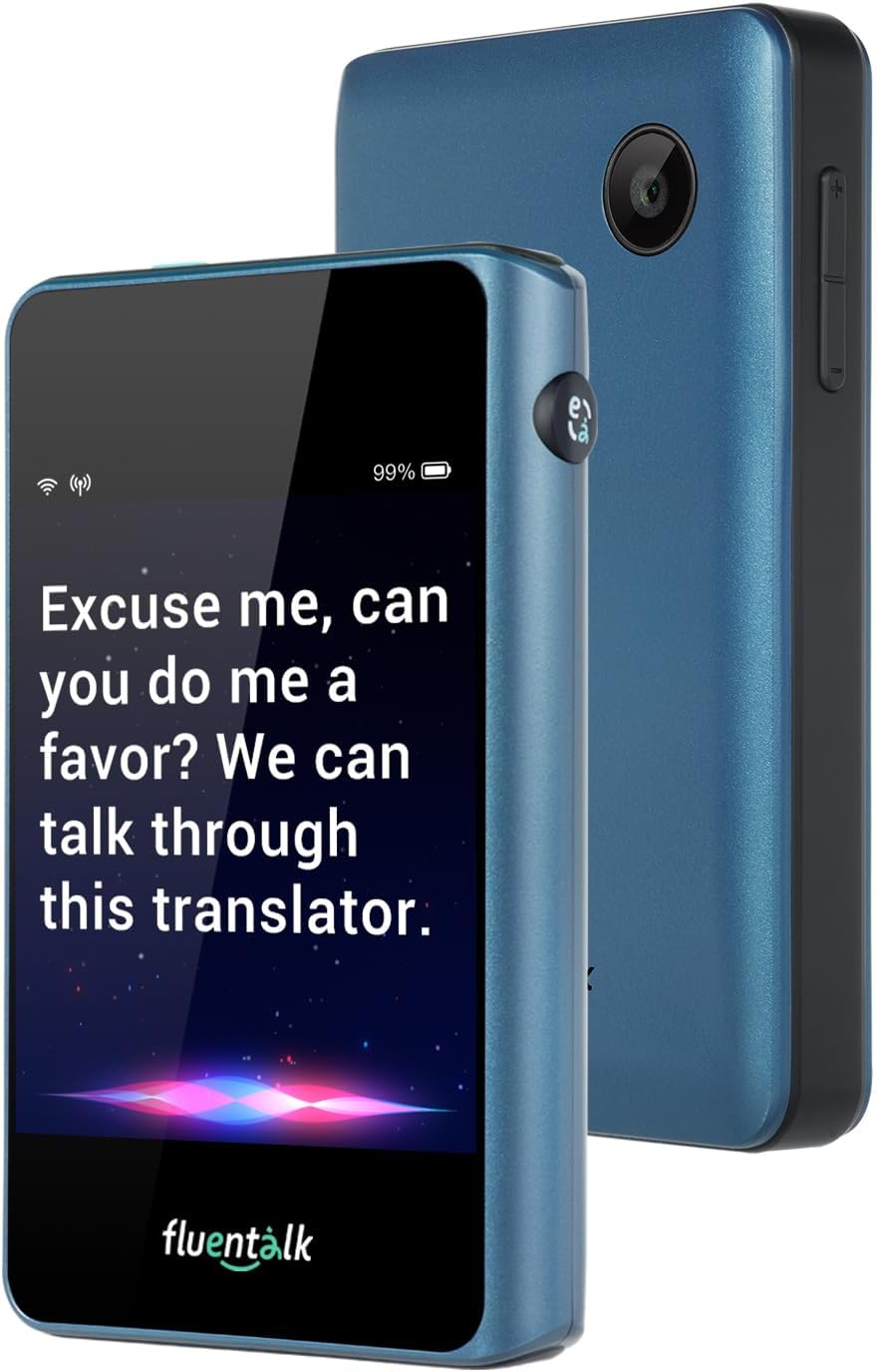 Timekettle, Fluentalk T1 Mini dispositivo de traductor no necesita WiFi, datos móviles globales integrados de 1 año, soporta 40 idiomas y traducción de fotos, traductor de idioma instantáneo para