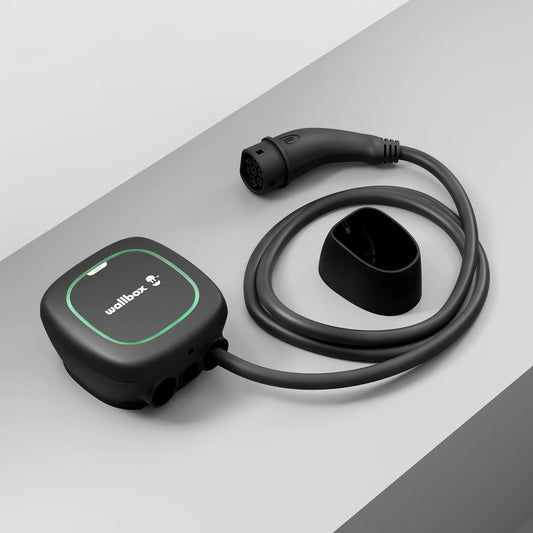 Cargador para vehículo eléctrico Wallbox Pulsar Max (7,4kW, Tipo 2, Wi-Fi, Bluetooth, OCPP, Interior/Exterior, Protección de Puesta a Tierra, Cable de 5 Metros
