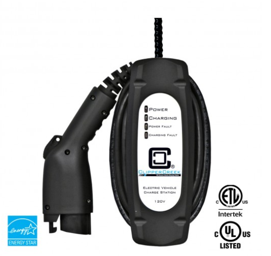 ClipperCreek ACS-20, 16A cargador auto electrico portatil EVSE de nivel 1, 120 V, con cable de 25 pies 0803-00-00