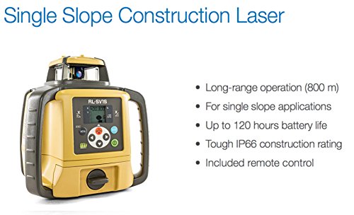 Topcon RL-SV1S Láser rotativo de una sola pendiente autonivelante láser de construcción de 2,624.7ft receptor LS-80L y RC-50