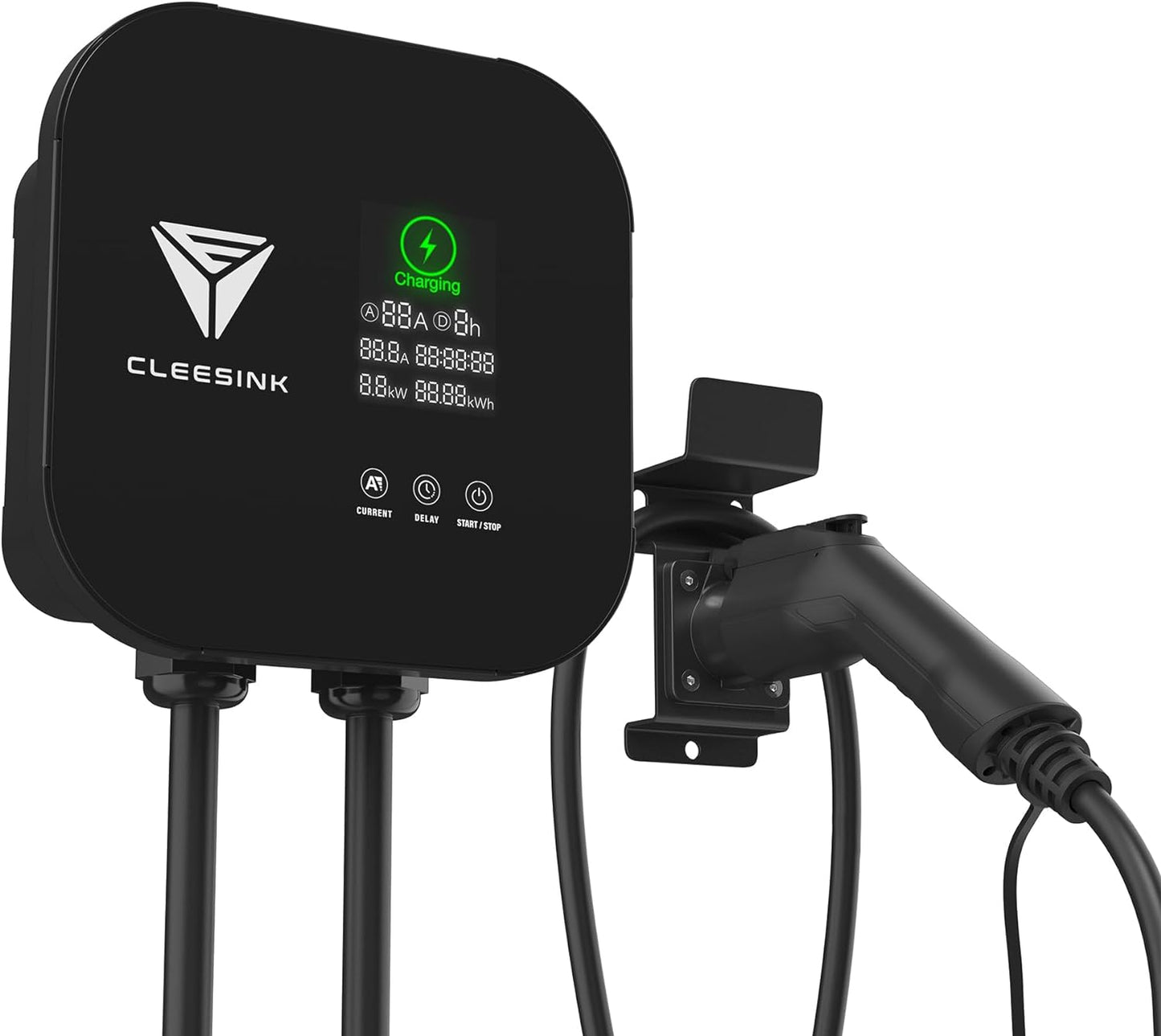 CLEESINK Cargador EV de nivel 2, estación de carga de vehículos eléctricos para interiores y exteriores, 40 A 240 V, NEMA 14-50, cable de 23 pies con certificación UL. 4-2687602YL