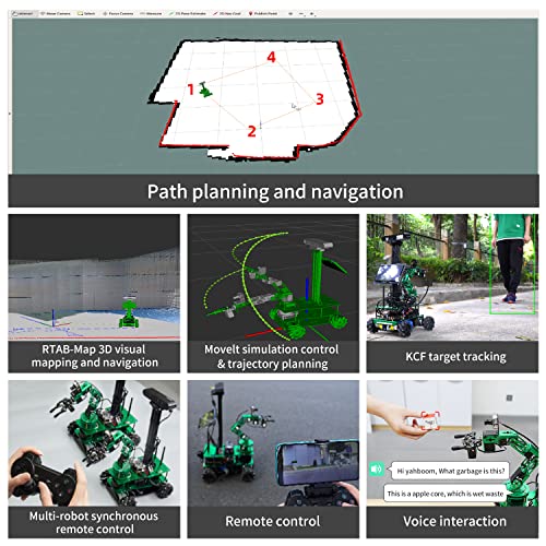 Yahboom AI Robotic con Jetson Nano ROS Kit de electrónica programable con pantalla táctil de 7 pulgadas Kit de brazo robótica DIY Lidar mapeo navegación reconocimiento de voz conversación