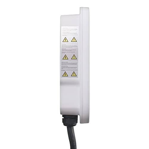 Leviton EV480, estación blanca de vehículo eléctrico 48a, 208/240v salida de 11.6 kW, cable de carga de 18 pies, cableado
