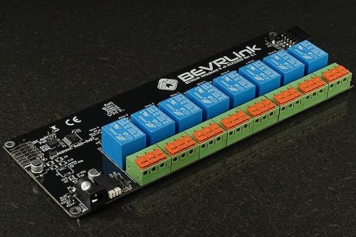 BEVRLink Relé de 8 canales 5V V1 | 8 CH | para Raspberry Pi, Arduino, ESP32, ESP8266, otros ordenadores y microcontroladores de una sola placa | I2C | GPIO