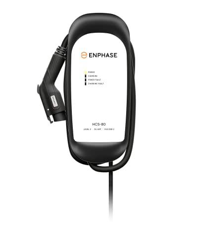 ClipperCreek Cargador EV nivel 2 64a 240 V, cableado compatible con todos los vehículos eléctricos, estación de carga eléctrica HCS-80 de Enphase 883-01921