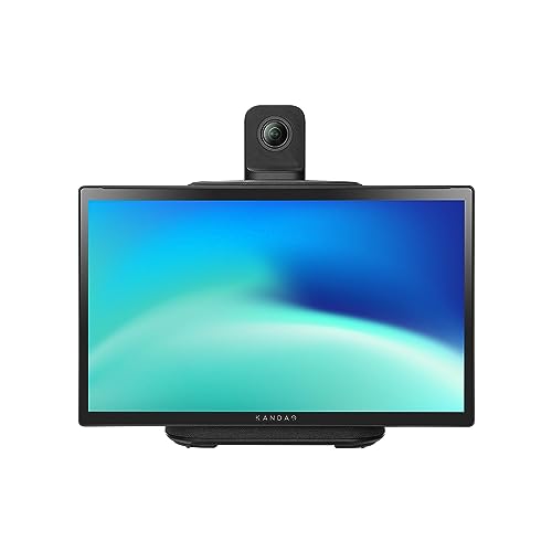 KanDao Sistema de cámara de sala de conferencias todo en uno para reuniones, pantalla táctil FHD de 15.6 pulgadas, 1080P FHD de 15.6 pulgadas, cámara de conferencias dual 4K HDR 360°