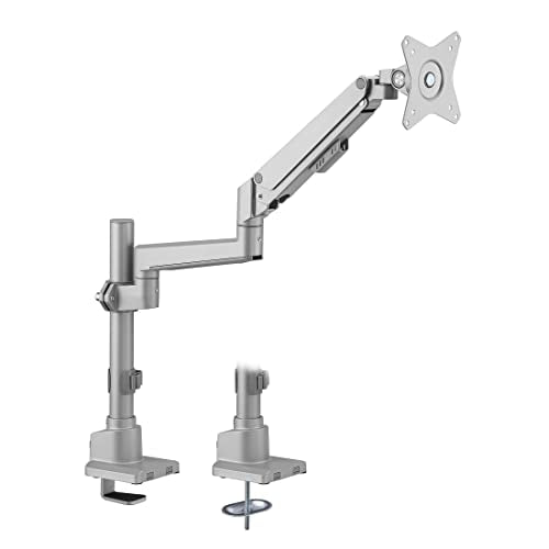 Soporte de Escritorio para un Solo Monitor | Brazo de Monitor de Resorte de Gas montado en Poste | Elevador de Pantalla de computadora de Altura Ajustable Premium