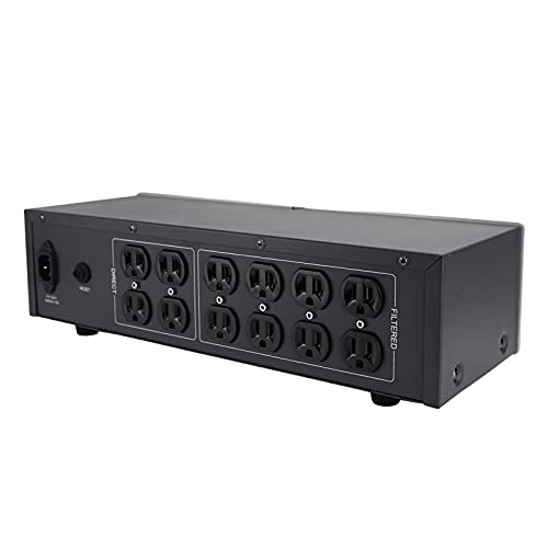 WAudio Acondicionador de energía de ruido de CA - Purificador de red de audio y video Filtro de ruido Protector de sobretensiones con enchufes estándar de EE. UU. (plata)
