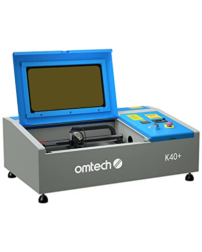 OMTech Grabador láser de CO2 de 40 W, máquina de grabado láser K40+ de escritorio de 8 x 12 pulgadas para uso doméstico, cortador de grabado láser compatible con LightBurn