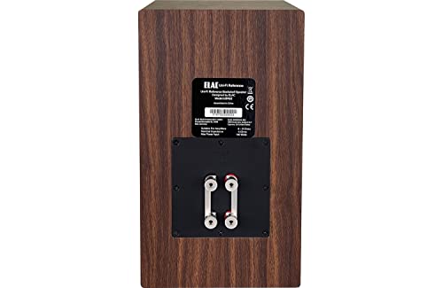 ELAC UBR62 - Altavoces de 3 vías para estantería de audio doméstico (nogal/negro), 140 W, doble acampanado para menor ruido y graves altos, woofers de 6.5 pulgadas (solo altavoces de referencia unific)