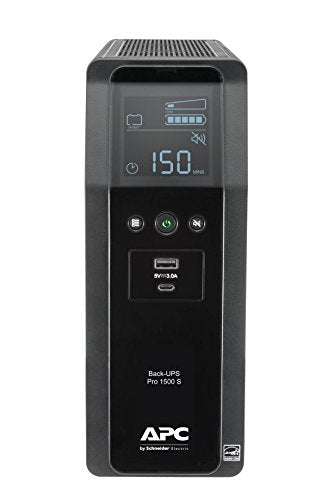 APC UPS 1500VA Sine Wave UPS Battery Backup, BR1500MS2 Backup Battery Power Supply, AVR, 10 Outlets, (2) USB Charger Ports