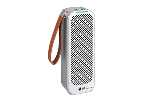 LG PuriCare Mini - Purificador de aire portátil pequeño y ligero ultra silencioso para filtrar polvo ultrafino y pequeñas partículas en el hogar, dormitorio, oficina, avión, tren, automóvil o sobre la marcha, color blanco (AP151MWA1)