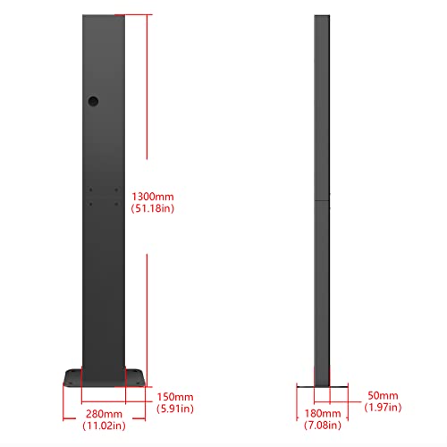 eMACROS Pedestal de conector de pared EVSE - Pedestal para estación de carga general de vehículos eléctricos montada