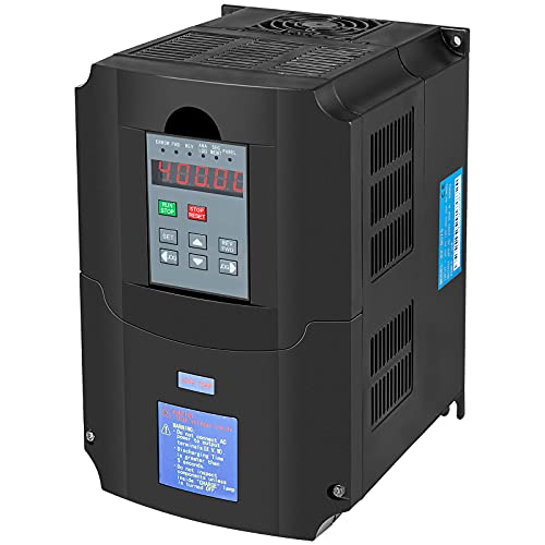 VEVOR VFD 7.5KW, unidad de frecuencia variable 35A, convertidor de inversor de motor CNC VFD 220V, para control de velocidad del motor entrada de 1 - 3 fases, salida de 3 fases