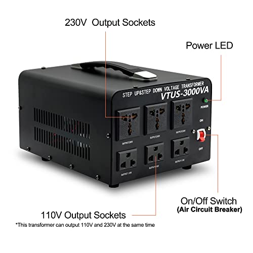 Convertidor de transformador de voltaje de 3000W convertidor de 110-120 V a 220-240 V y de 220-240 V a 110-120 V