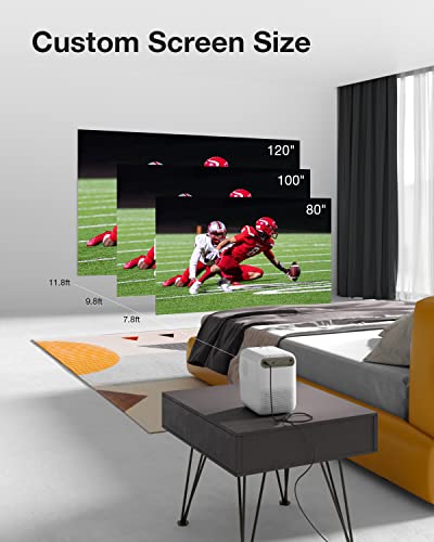 Pokitter T2 MAX Proyector ultra compacto 1080p, proyector de películas Android TV 9.0 compatible con 4K, 9000L WiFi y Bluetooth
