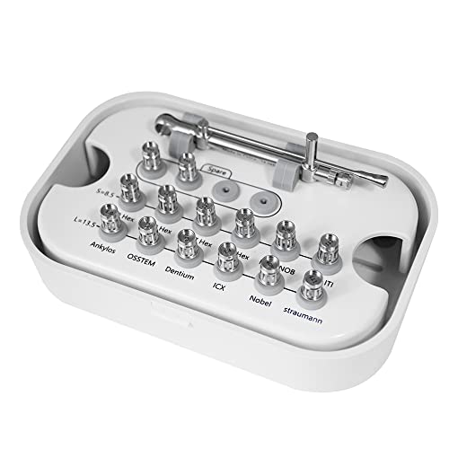 Llave dinamométrica de implante dental universal 10-70NCM con controladores y llave (14 controladores)