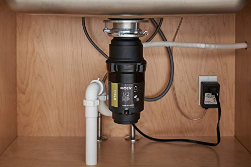 Moen GT50C Prep Series 1/2 caballos de fuerza de alimentación continua eliminación de basura con tecnología Fast Track, cable de alimentación incluido