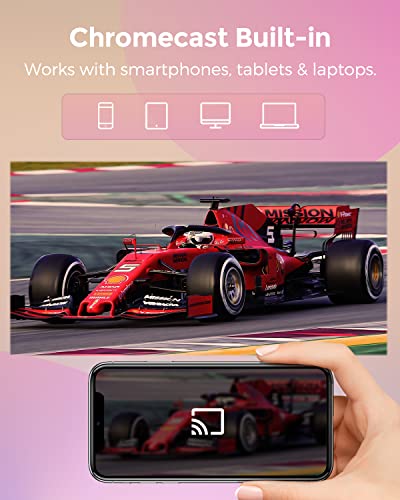 Pokitter Proyector CineMax Pro 1080P con licencia de Netflix, Android TV 10.0 con más de 7000 aplicaciones, 400 lúmenes ANSI, Google Assistant, corrección Keystone 4D, HDR 10, WiFi 2.4G+5G