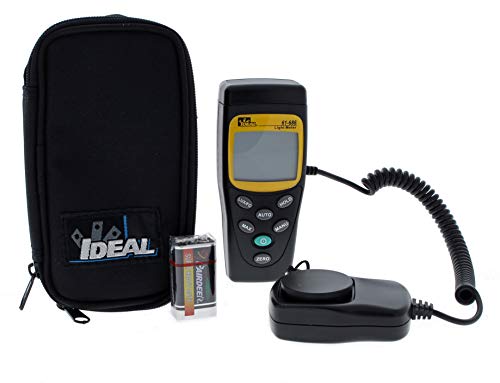 IDEAL INDUSTRIES INC. 61-686 Medidor de luz digital con sensor remoto, mide todas las fuentes de luz visibles
