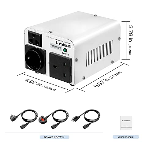 Transformador convertidor de Voltaje de 800 W, Convierte 110 V/120 V a 220 V/240 V o Convierte 220 V/240 V a 110 V/120 V para Viajes, protección contra disyuntores