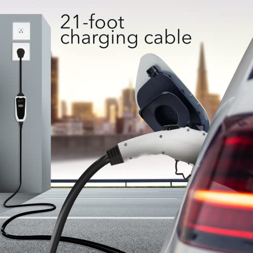 Lectron Cargador portátil J1772 EV de nivel 1 / nivel 2 (12 amperios/32 amperios) con enchufes de carga dobles (NEMA 5-15 y 14-50) - Compatible con todos los vehículos J1772 EVs