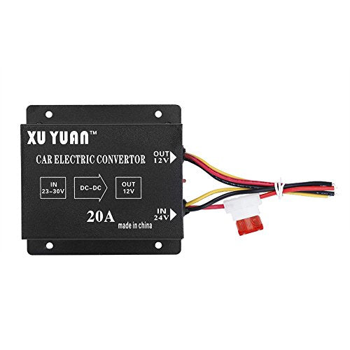 Acouto - Convertidor de corriente CC 24 V a 12 V inversor el閏trico reductor de voltaje, transformador reductor, Default, 24V to 12v/20A/240W