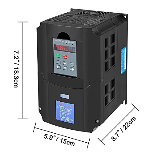 VEVOR VFD 7.5KW, unidad de frecuencia variable 35A, convertidor de inversor de motor CNC VFD 220V, para control de velocidad del motor entrada de 1 - 3 fases, salida de 3 fases