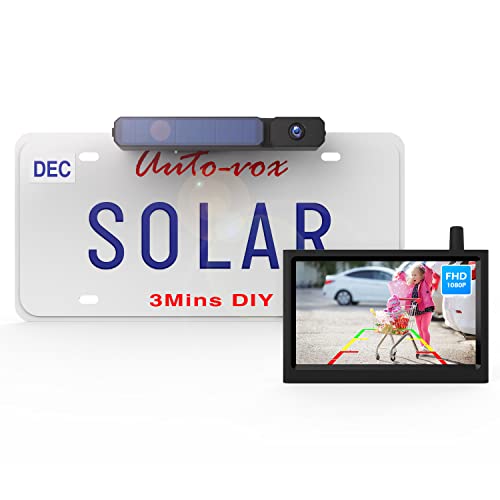 Cámara de respaldo inalámbrica solar de 1080P mejorada para camión, instalación sin cableado IP69K AUTO-VOX SOLAR1 PRO-CA-FBA