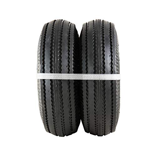 Marathon 2-Pack 4.10/3.50-4" Pneumatic (Air Filled) Hand Truck / All Purpose Utility Tires on Wheels, 2.25" Offset Hub, 5/8" Bearings