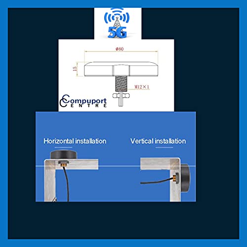CompuPort MIMO 5G LTE Puck Antena Freq: 2X 698-960/1710-3800MHz con cables macho SMA de 3 pies de doble diversidad cualquier módem SMA LTE.